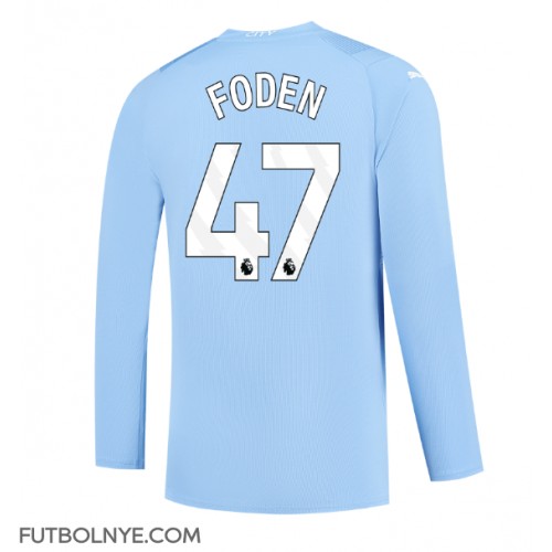 Camiseta Manchester City Phil Foden #47 Primera Equipación 2023-24 manga larga